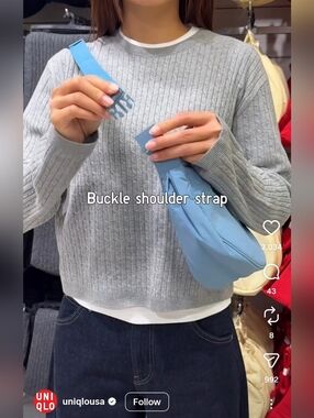 Light Blue Uniqlo Crossbody Shoulder Bag